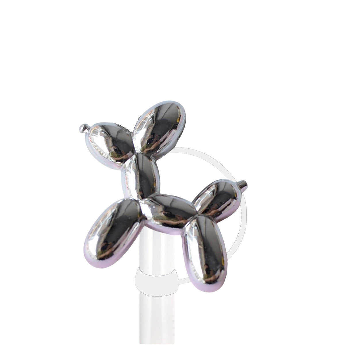 Wholesale 5pcs/pack 10mm Electroplated Metal Pink Diamond Series Straw Cap